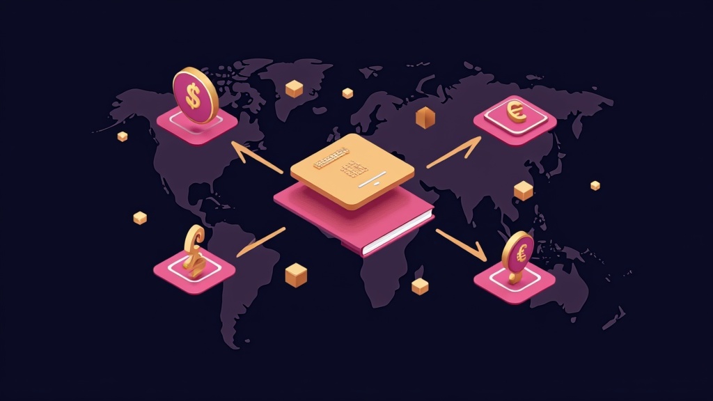 International banking and payment setup illustration